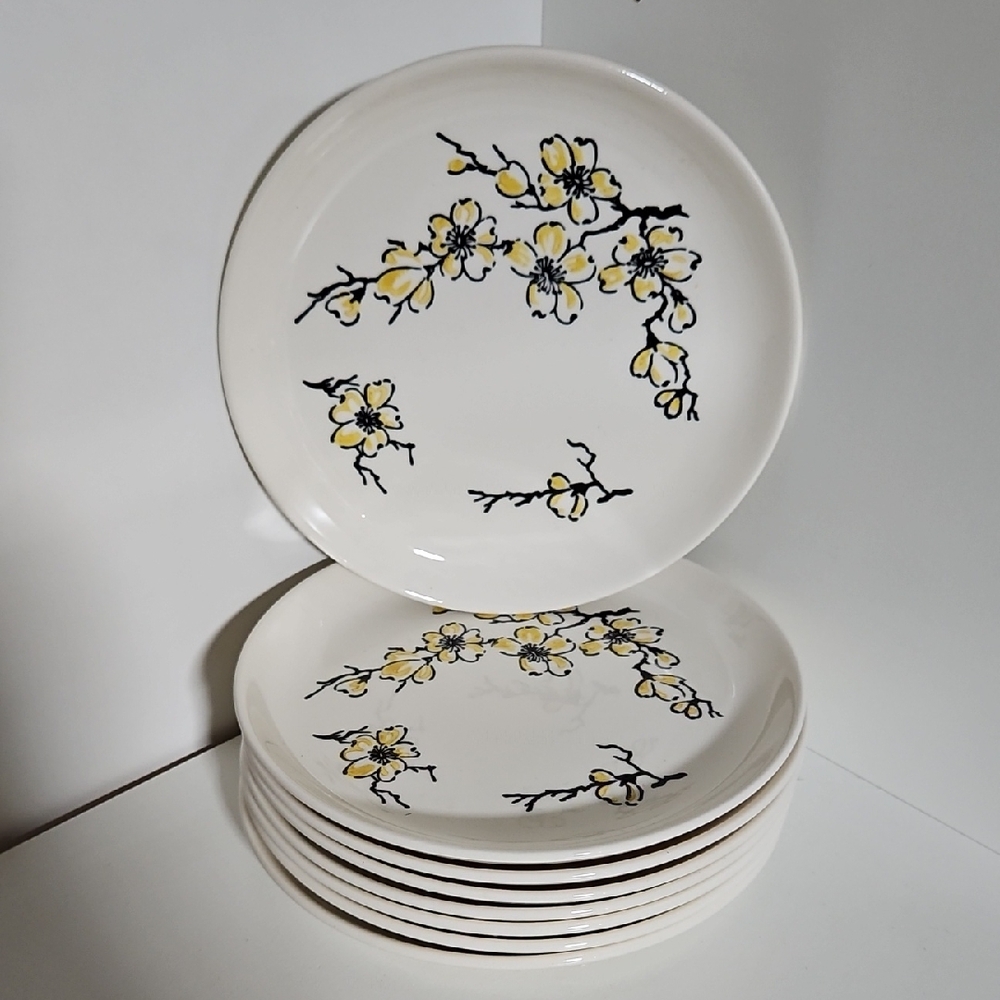 MCM Marcrest Stetson Yellow Dixie Dogwood Blossom Salad/Dessert Plates, Set of 4
